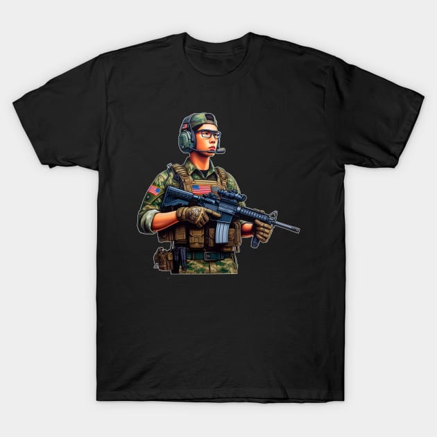 Tactical Man T-Shirt by Rawlifegraphic